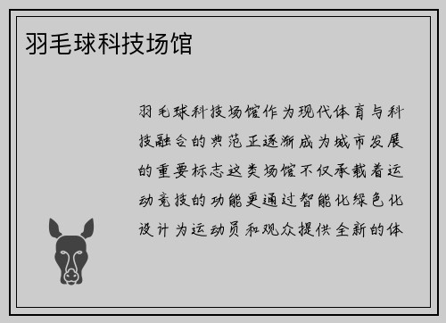 羽毛球科技场馆